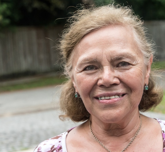 older woman smiling