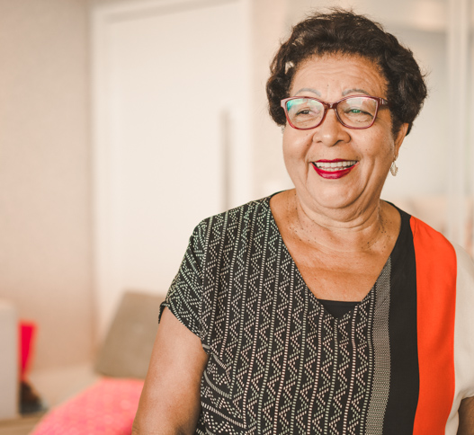 older woman smiling